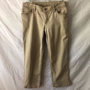 Sonoma Capris Sz 4 Khaki Stretch Denim Five Pocket